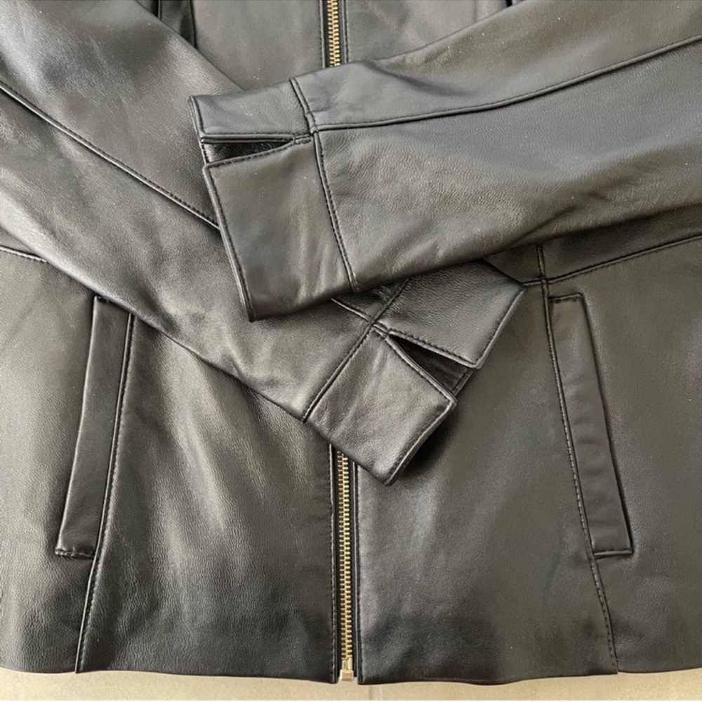 Black Leather Jacket by Denim & Company Small NWT - Picture 9 of 11